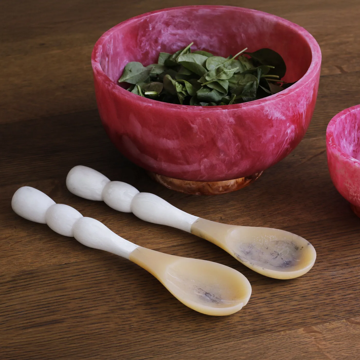 Clearance RESIN Rio Bubble Salad Servers (White) Resin|RESIN Rio
