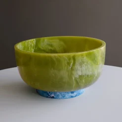 RESIN Rio Large Bowl with Base (Green and Blue) Resin|RESIN Rio