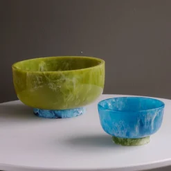 RESIN Rio Large Bowl with Base (Green and Blue) Resin|RESIN Rio