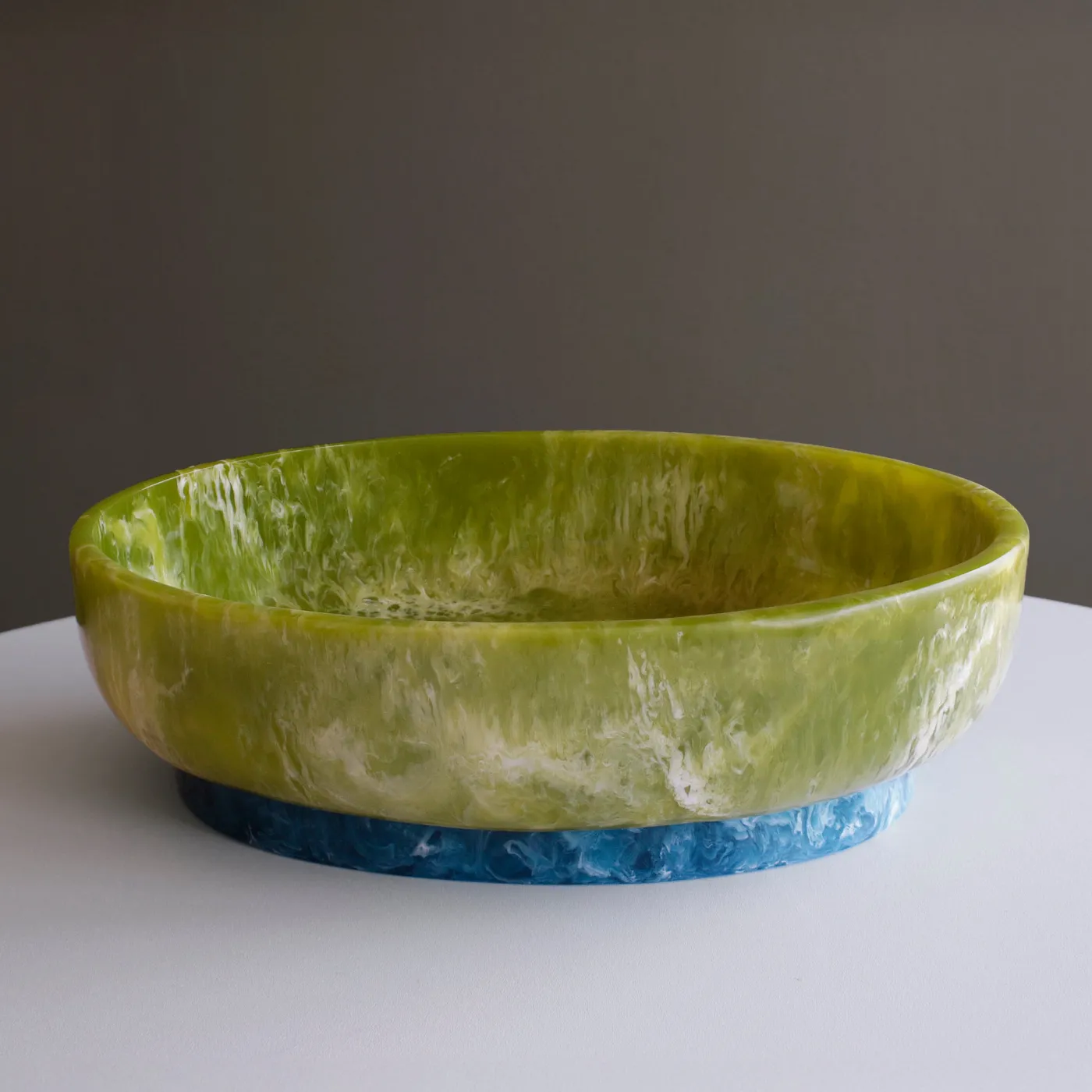 Online RESIN Rio Large Oval Bowl with Base (Green and Blue) Resin|RESIN Rio