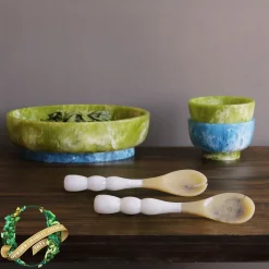 Online RESIN Rio Large Oval Bowl with Base (Green and Blue) Resin|RESIN Rio