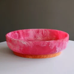 Clearance RESIN Rio Large Oval Bowl with Base (Pink and Orange) Resin|RESIN Rio
