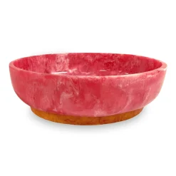 Clearance RESIN Rio Large Oval Bowl with Base (Pink and Orange) Resin|RESIN Rio