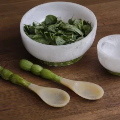 Hot RESIN Rio Small Bowl with Base (White and Green) Resin|RESIN Rio