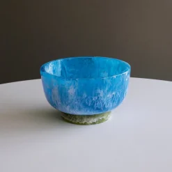 New RESIN Rio Small Bowl with Base (Blue and Green) Resin|RESIN Rio