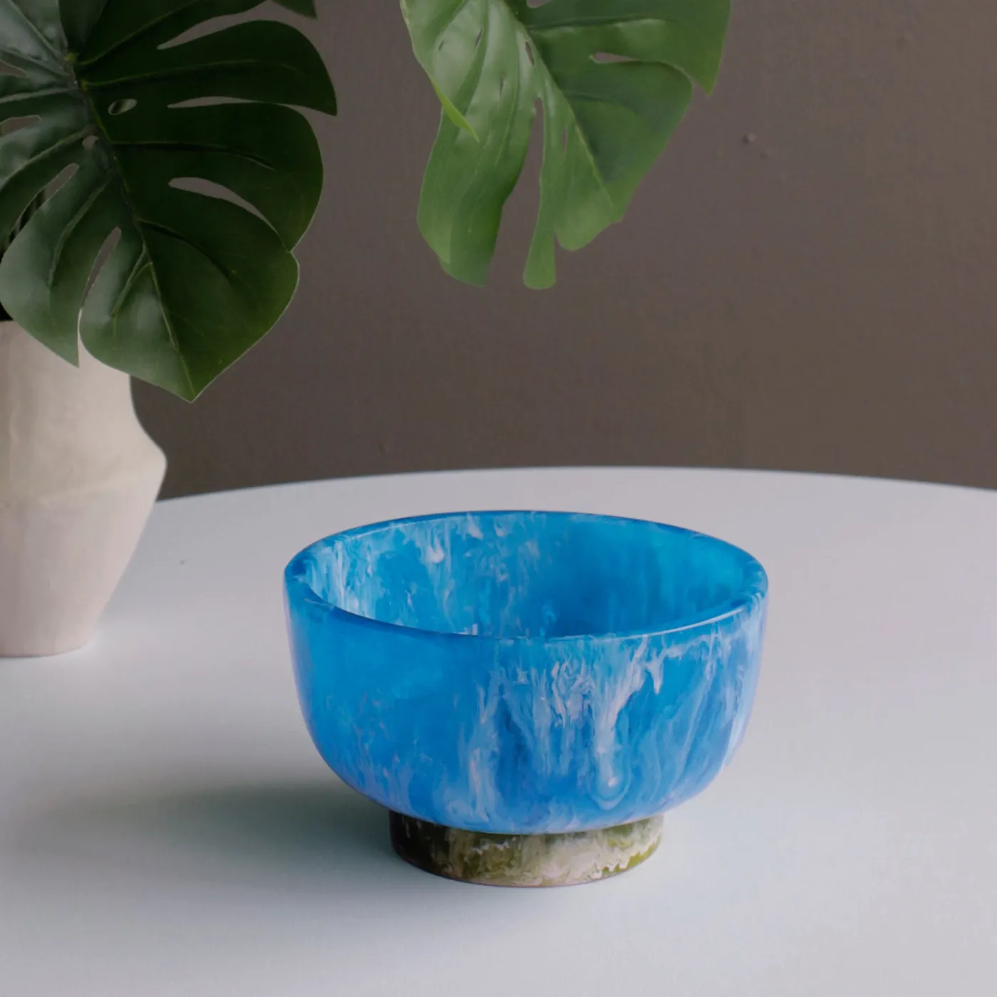 New RESIN Rio Small Bowl with Base (Blue and Green) Resin|RESIN Rio
