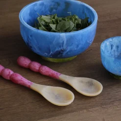 New RESIN Rio Small Bowl with Base (Blue and Green) Resin|RESIN Rio