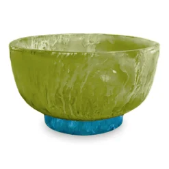 Clearance RESIN Rio Small Bowl with Base (Green and Blue) Resin|RESIN Rio
