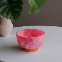 Best RESIN Rio Small Bowl with Base (Pink and Orange) Resin|RESIN Rio
