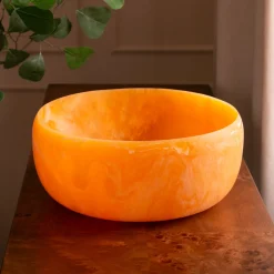 RESIN Sorbet Large Round Bowl Tangerine Resin|RESIN Sorbet
