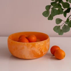 RESIN Sorbet Large Round Bowl Tangerine Resin|RESIN Sorbet