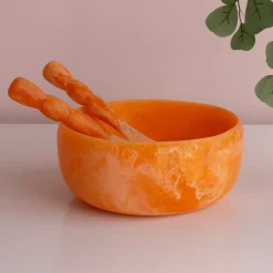 RESIN Sorbet Large Round Bowl Tangerine Resin|RESIN Sorbet
