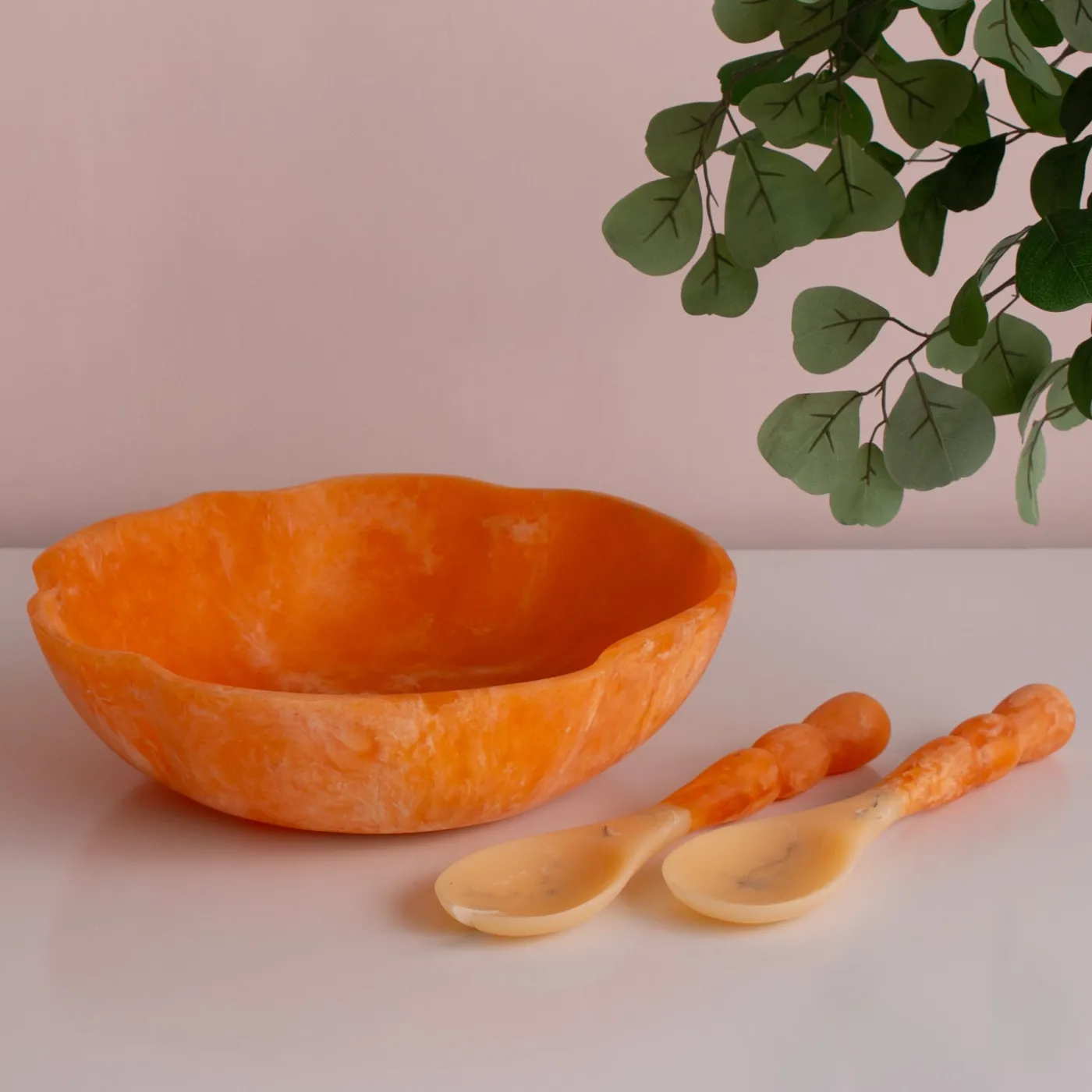 Discount RESIN Sorbet Salad Servers Tangerine Resin|RESIN Sorbet