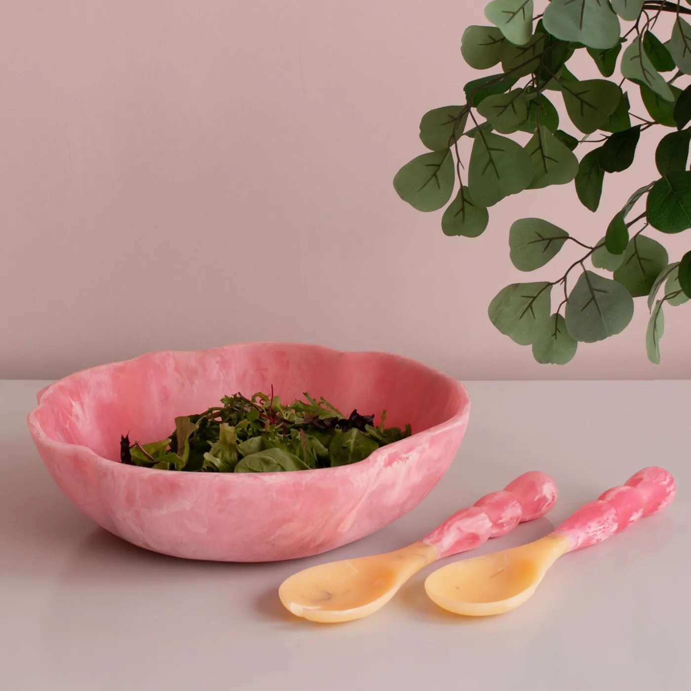 New RESIN Sorbet Salad Servers Raspberry Resin|RESIN Sorbet