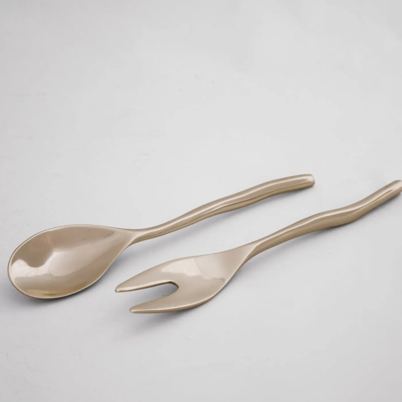 Sale SIERRA MODERN Maia Small Salad Servers (Shiny Gold) Salad Servers + Utensils|Gifts Under $99