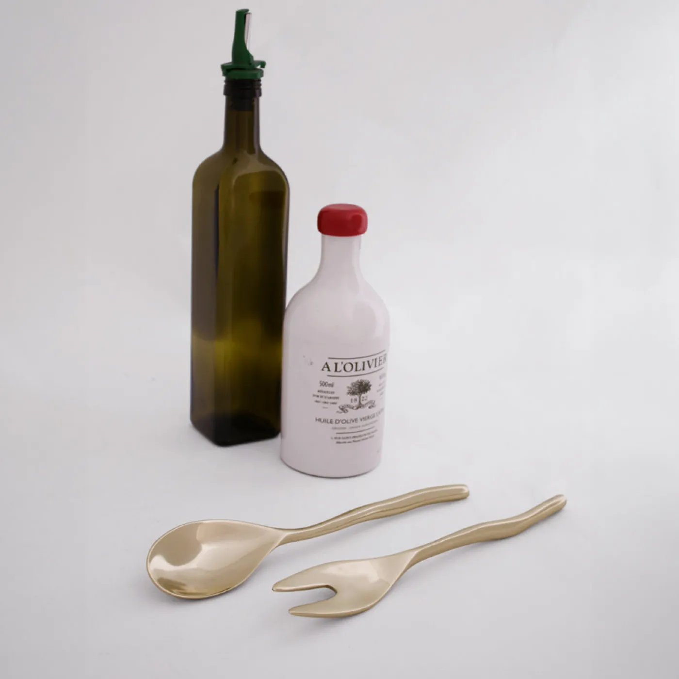 Sale SIERRA MODERN Maia Small Salad Servers (Shiny Gold) Salad Servers + Utensils|Gifts Under $99