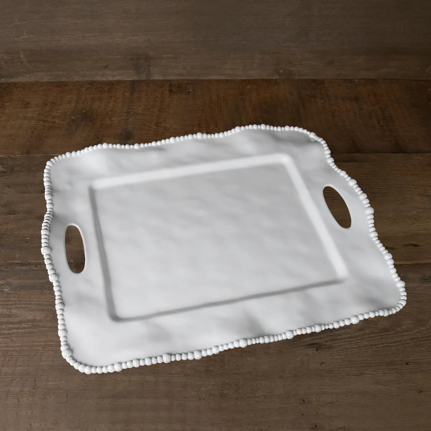New VIDA Alegria Rectangular Tray with Handles White View All Vida|VIDA Alegria