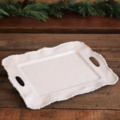 New VIDA Alegria Rectangular Tray with Handles White View All Vida|VIDA Alegria