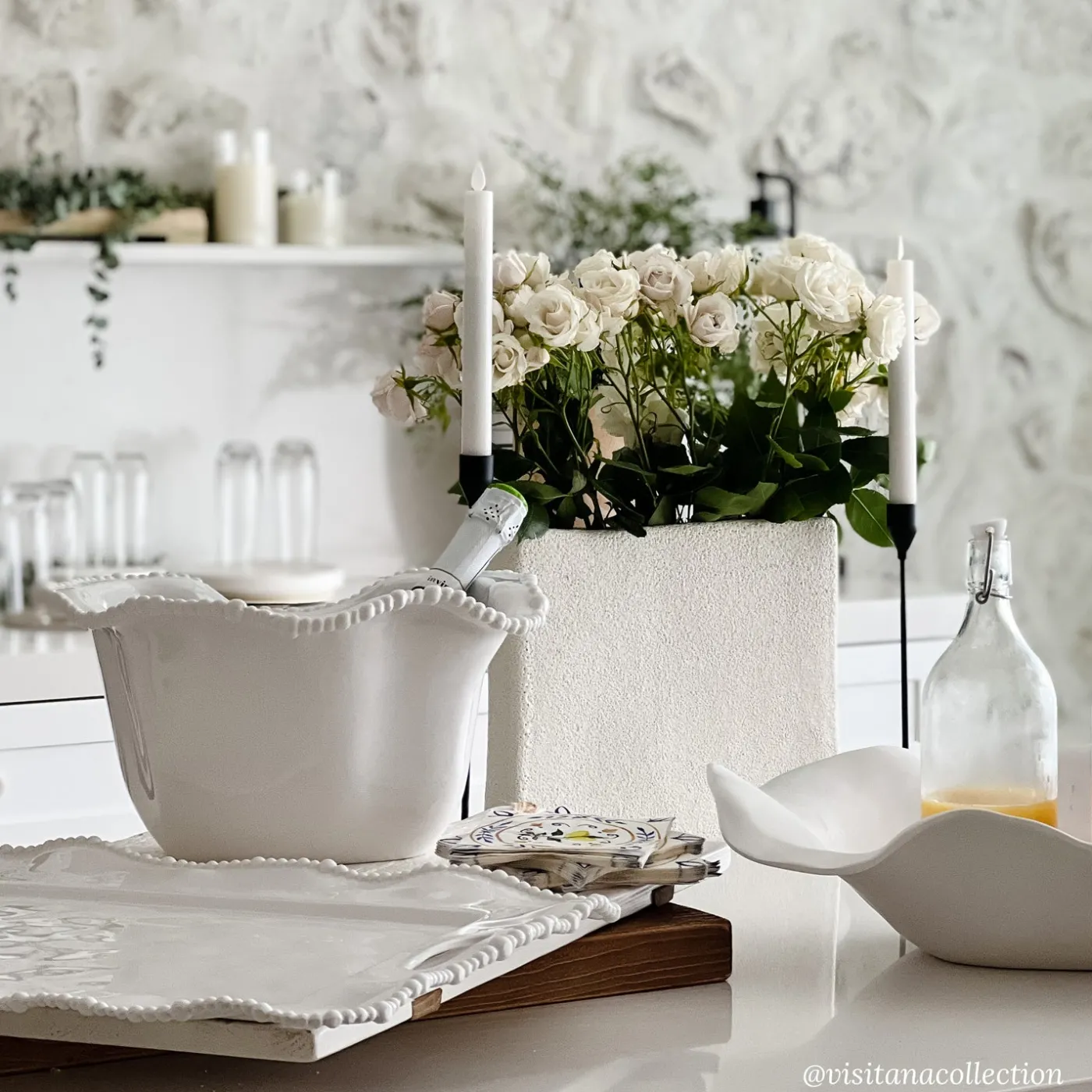 New VIDA Alegria Rectangular Tray with Handles White View All Vida|VIDA Alegria