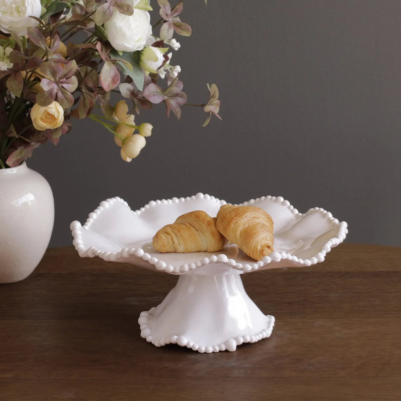 New VIDA Alegria Small Pedestal Cake Plate (White) View All Vida|Gifts Under $99