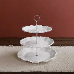 Clearance VIDA Alegria Triple Tiered Server (White) View All Vida|VIDA Alegria