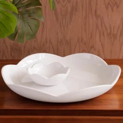 VIDA Amelia Round Platter with Mini Dip Bowl White View All Vida|VIDA Amelia