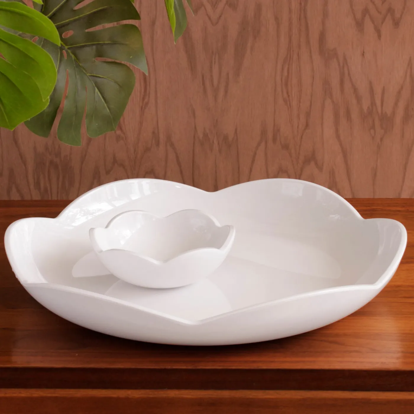 VIDA Amelia Round Platter with Mini Dip Bowl White View All Vida|VIDA Amelia