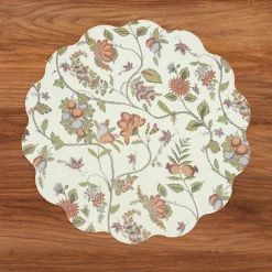 Online VIDA Autumn and Branches Reversible Round Placemats Set of 4 Persimmon View All Vida|Placemats