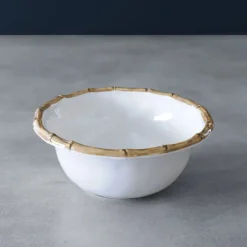 Sale VIDA Bamboo 7.5" Cereal Bowl Set of 4 (White and Natural) GARDEN Bamboo|View All Vida