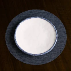 Clearance VIDA Bamboo 11" Dinner Plate Set of 4 (White and Blue) GARDEN Bamboo|View All Vida