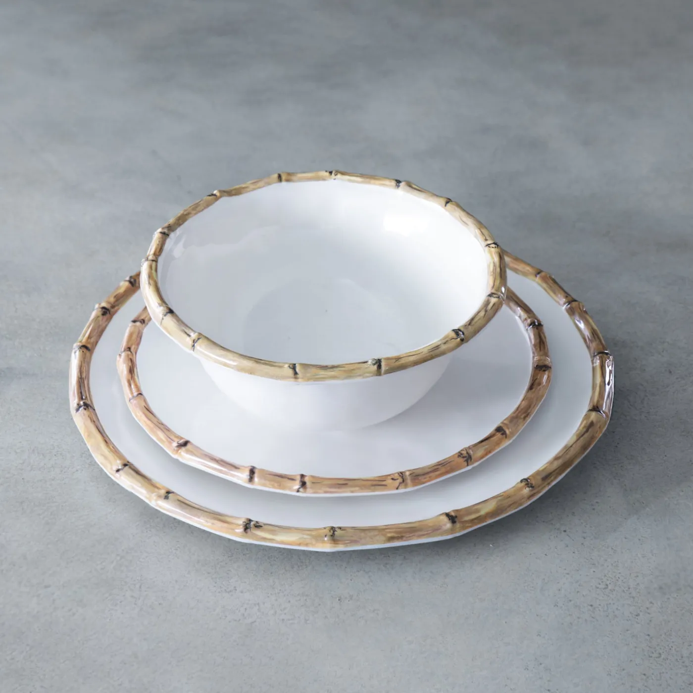 Sale VIDA Bamboo 11" Dinner Plate Set of 4 (White and Natural) GARDEN Bamboo|View All Vida