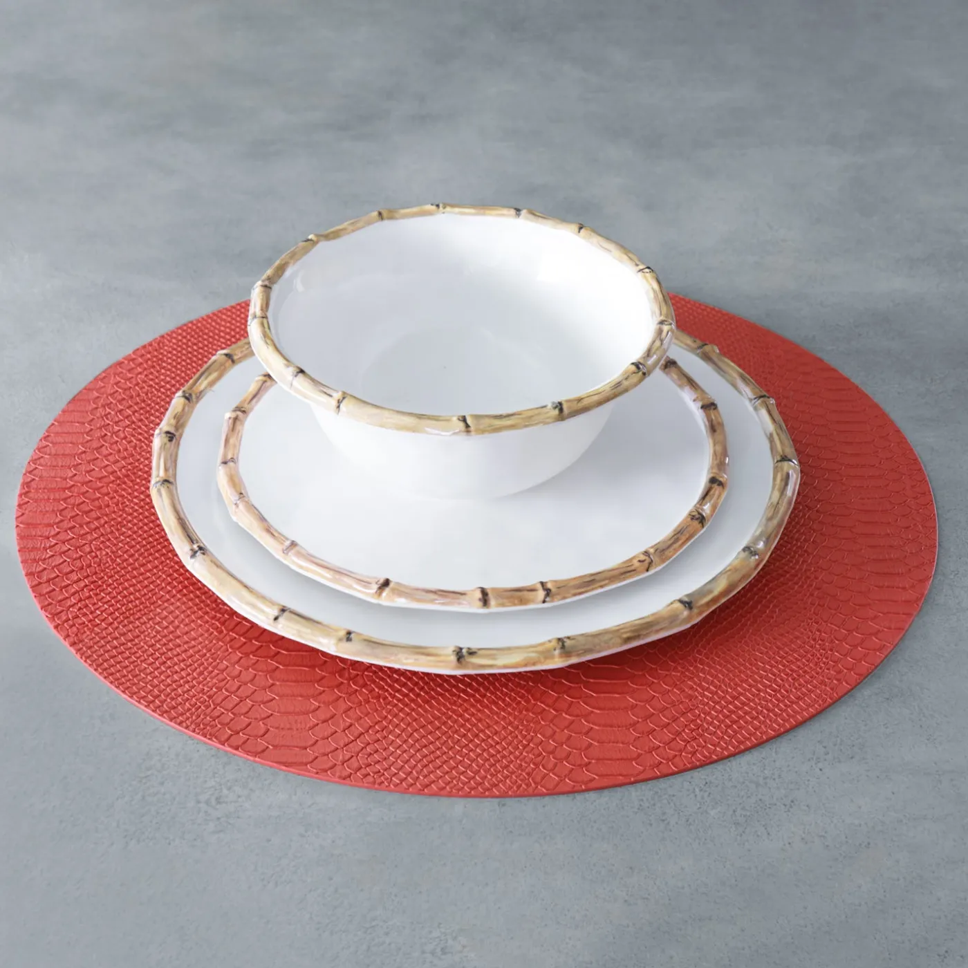 Sale VIDA Bamboo 11" Dinner Plate Set of 4 (White and Natural) GARDEN Bamboo|View All Vida