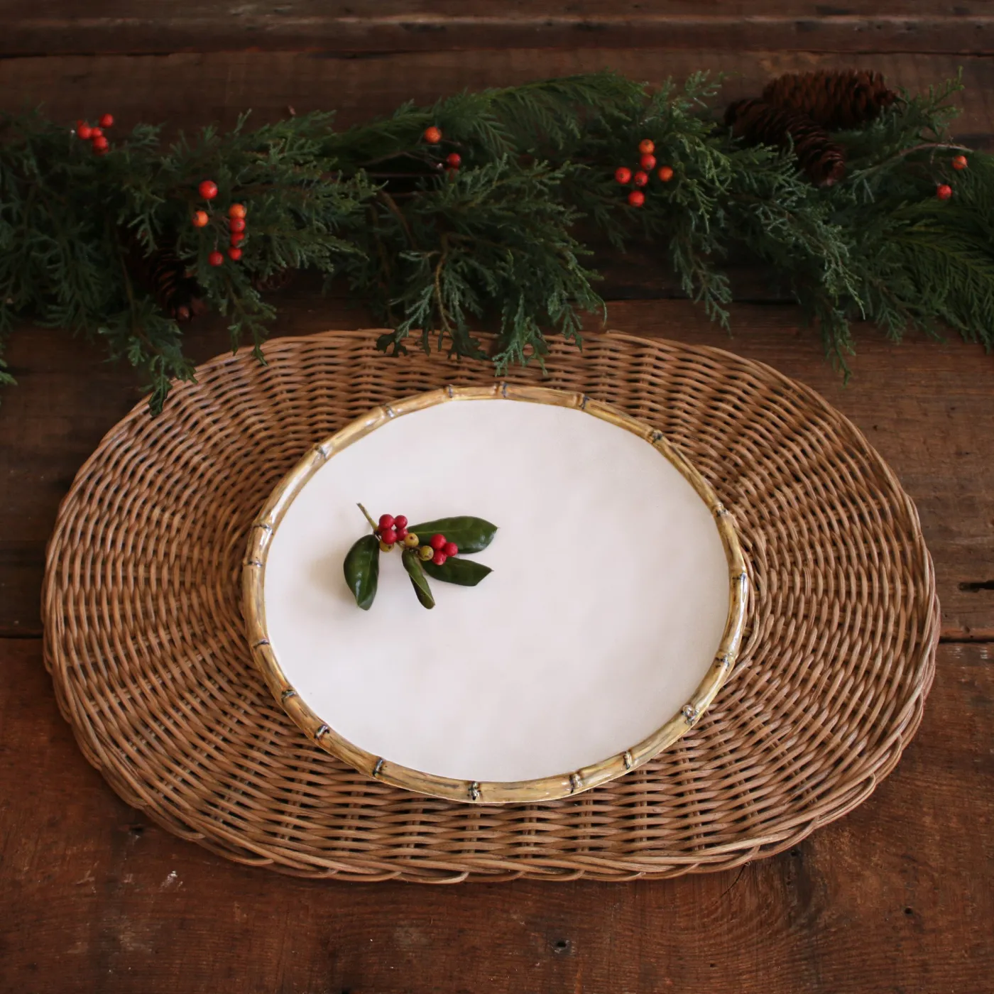 Sale VIDA Bamboo 11" Dinner Plate Set of 4 (White and Natural) GARDEN Bamboo|View All Vida