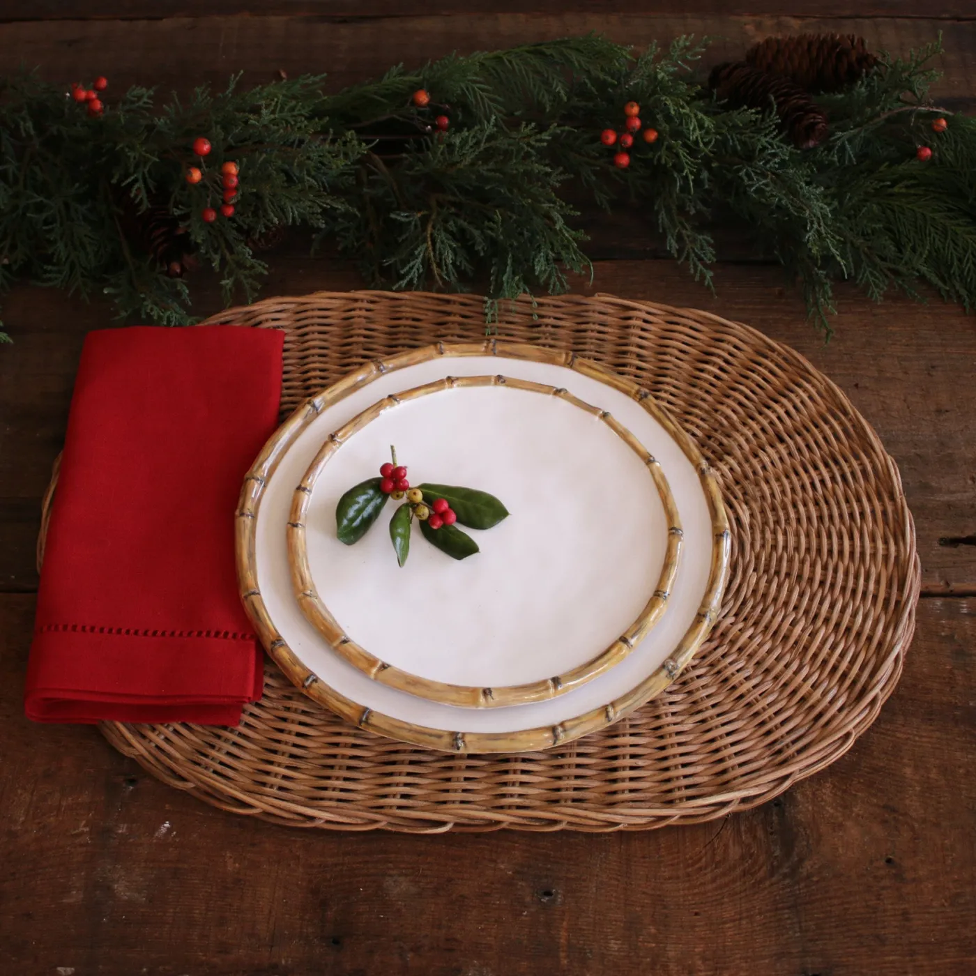 Sale VIDA Bamboo 11" Dinner Plate Set of 4 (White and Natural) GARDEN Bamboo|View All Vida