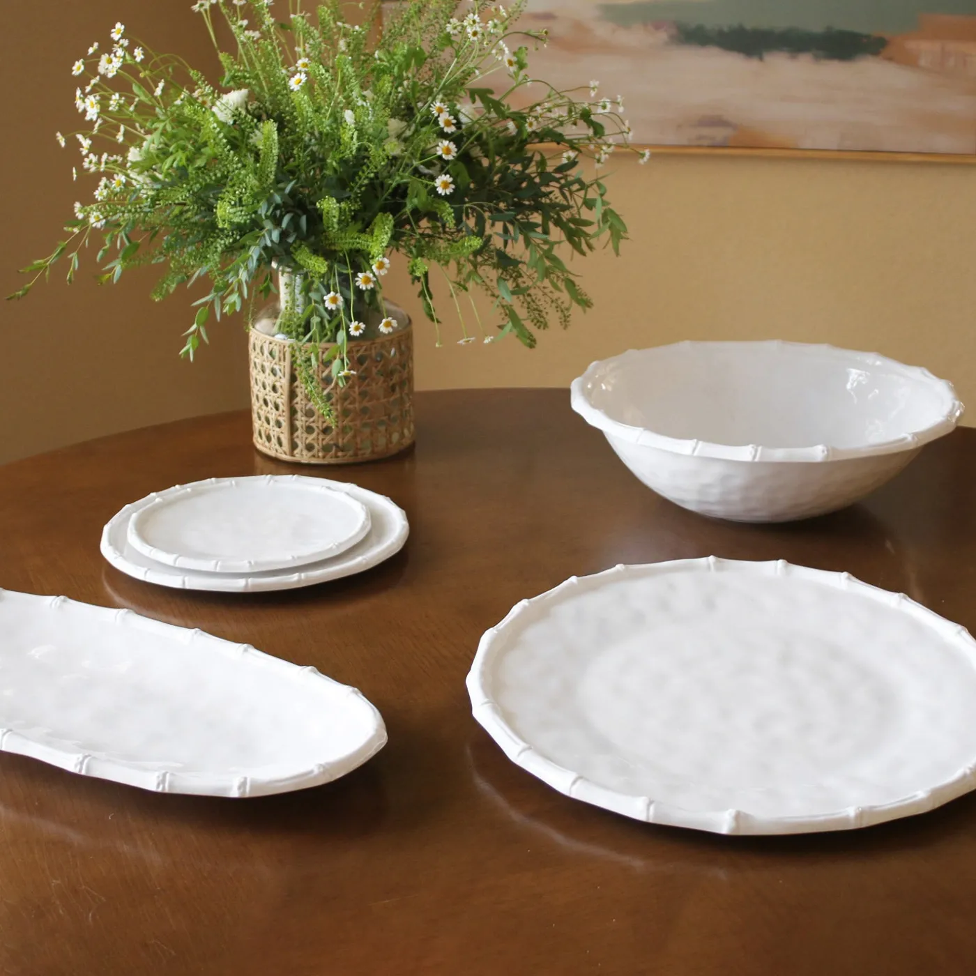Sale VIDA Bamboo 9" Salad Plate Set of 4 (White) View All Vida|VIDA Bamboo
