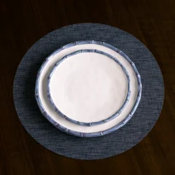 Outlet VIDA Bamboo 9" Salad Plate Set of 4 (White and Blue) GARDEN Bamboo|View All Vida