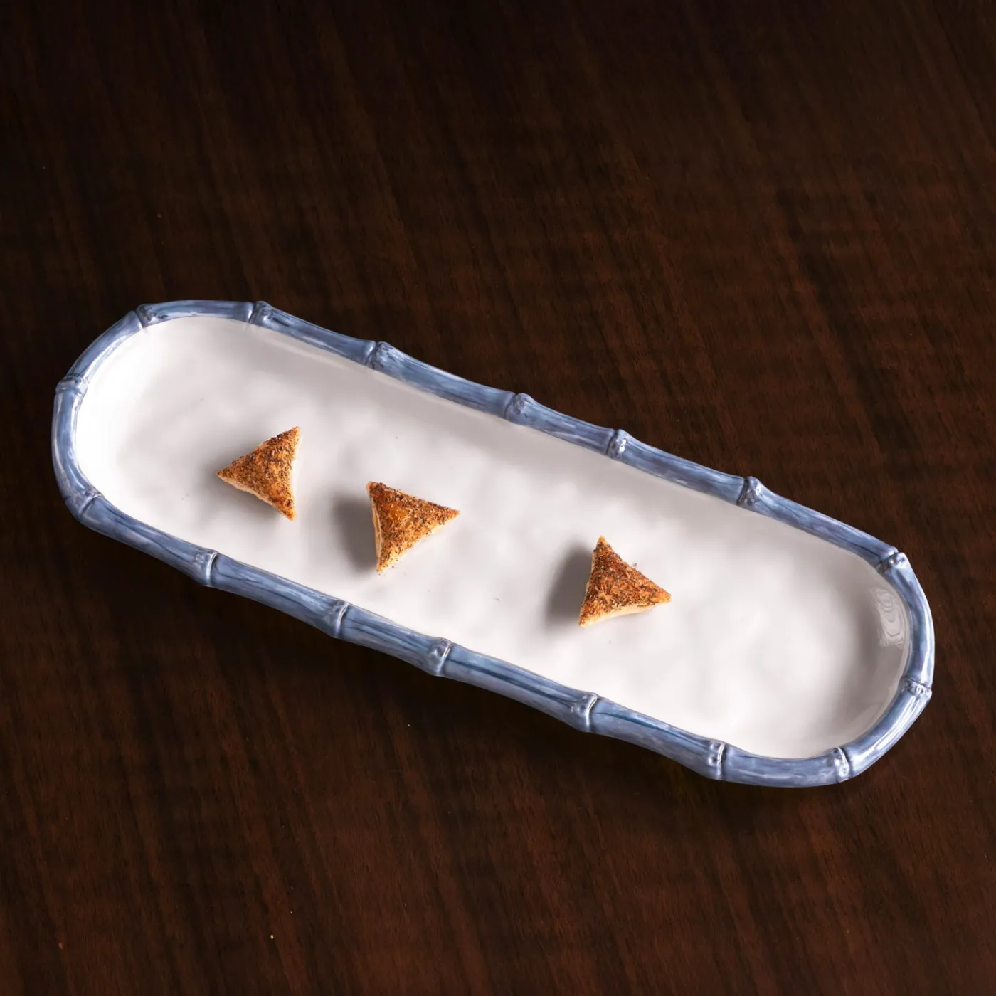 Hot VIDA Bamboo Baguette Platter (White and Blue) GARDEN Bamboo|View All Vida