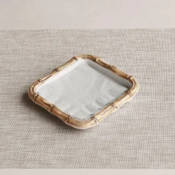 Online VIDA Bamboo Beverage Napkin Holder (White and Natural) GARDEN Bamboo|View All Vida