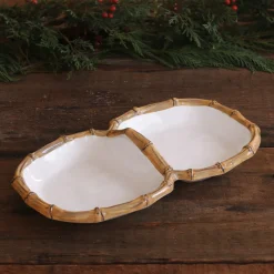 VIDA Bamboo Double Dip (White and Natural) GARDEN Bamboo|View All Vida