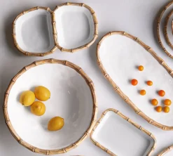 VIDA Bamboo Double Dip (White and Natural) GARDEN Bamboo|View All Vida