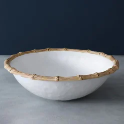 New VIDA Bamboo Large Salad Bowl (White and Natural) GARDEN Bamboo|View All Vida