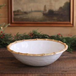 New VIDA Bamboo Large Salad Bowl (White and Natural) GARDEN Bamboo|View All Vida