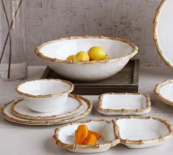 New VIDA Bamboo Large Salad Bowl (White and Natural) GARDEN Bamboo|View All Vida