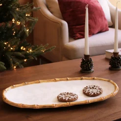 Discount VIDA Bamboo Medium Oval Platter (White and Natural) GARDEN Bamboo|View All Vida
