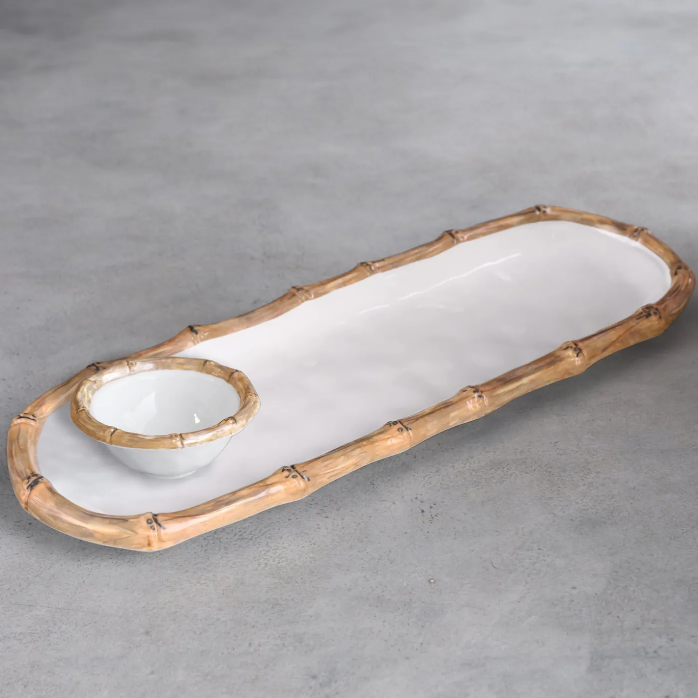 VIDA Bamboo Mini Dip Bowl (White and Natural) View All Vida|VIDA Bamboo
