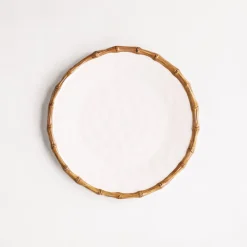 New VIDA Bamboo Round Platter (White and Natural) GARDEN Bamboo|View All Vida