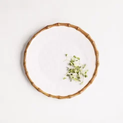New VIDA Bamboo Round Platter (White and Natural) GARDEN Bamboo|View All Vida