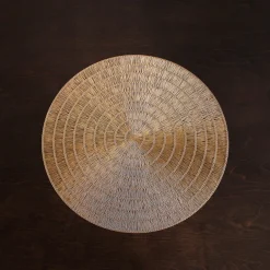 Clearance VIDA Basketweave 15" Round Placemats Set of 4 (Gold) View All Vida|Placemats