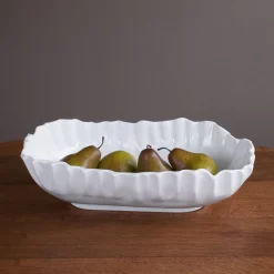 VIDA Bloom Pinched Large Oval Bowl (White) View All Vida|VIDA Bloom