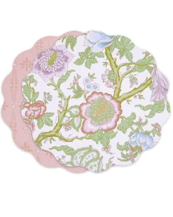Best VIDA Blooms & Branches Reversible Round Placemats Set of 4 Pastel Pink View All Vida|VIDA Bloom